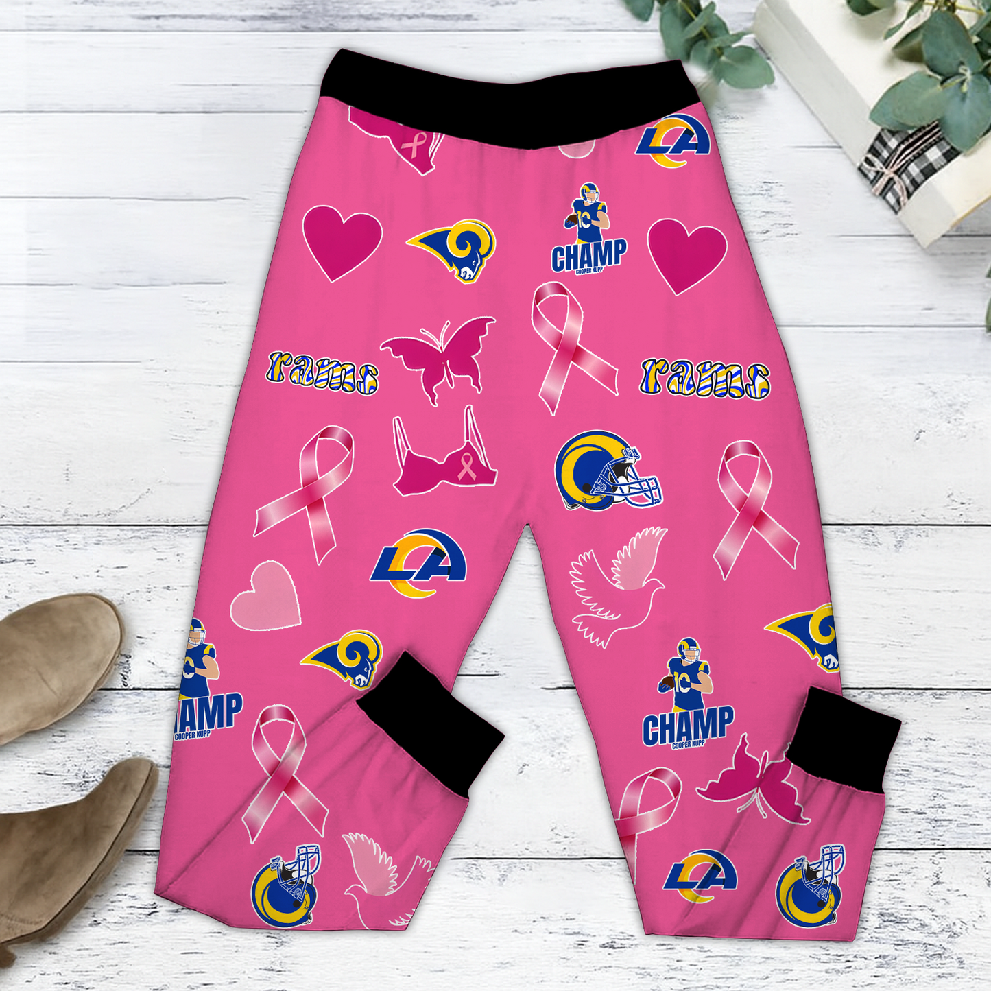 In October We Wear Pink And Watch LAR NFL Pajamas Set DatND DVT
