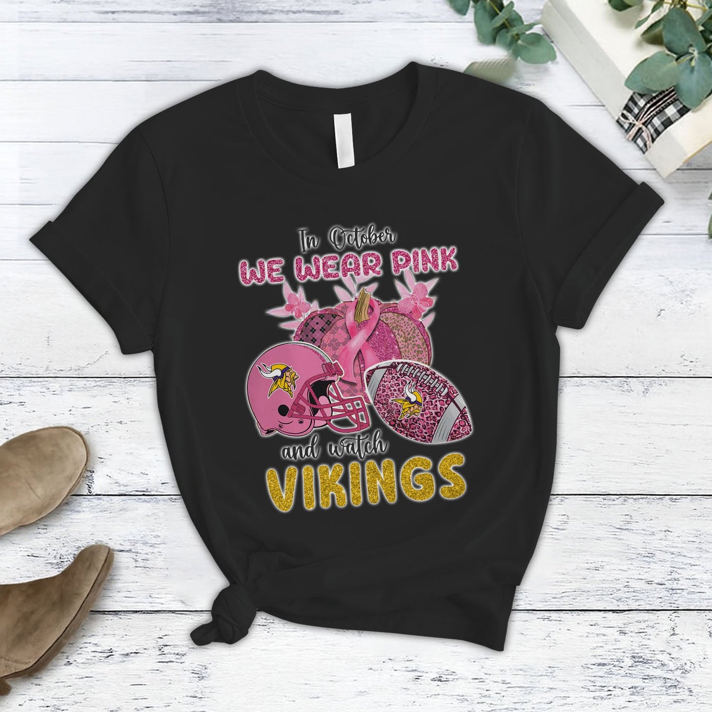 In October We Wear Pink And Watch MIN NFL Pajamas Set DatND DVT
