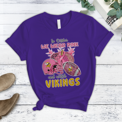 In October We Wear Pink And Watch MIN NFL Pajamas Set DatND DVT