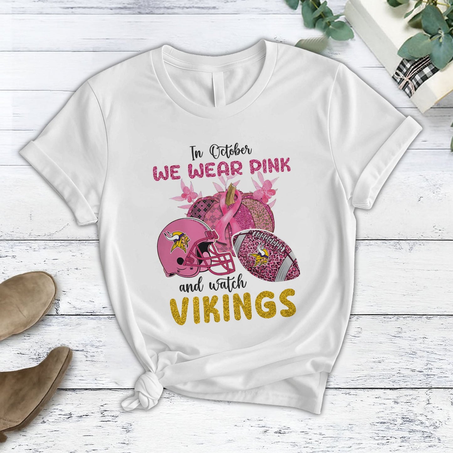 In October We Wear Pink And Watch MIN NFL Pajamas Set DatND DVT