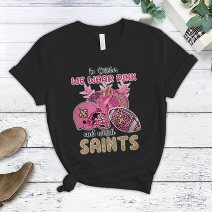In October We Wear Pink And Watch NO NFL Pajamas Set DatND DVT