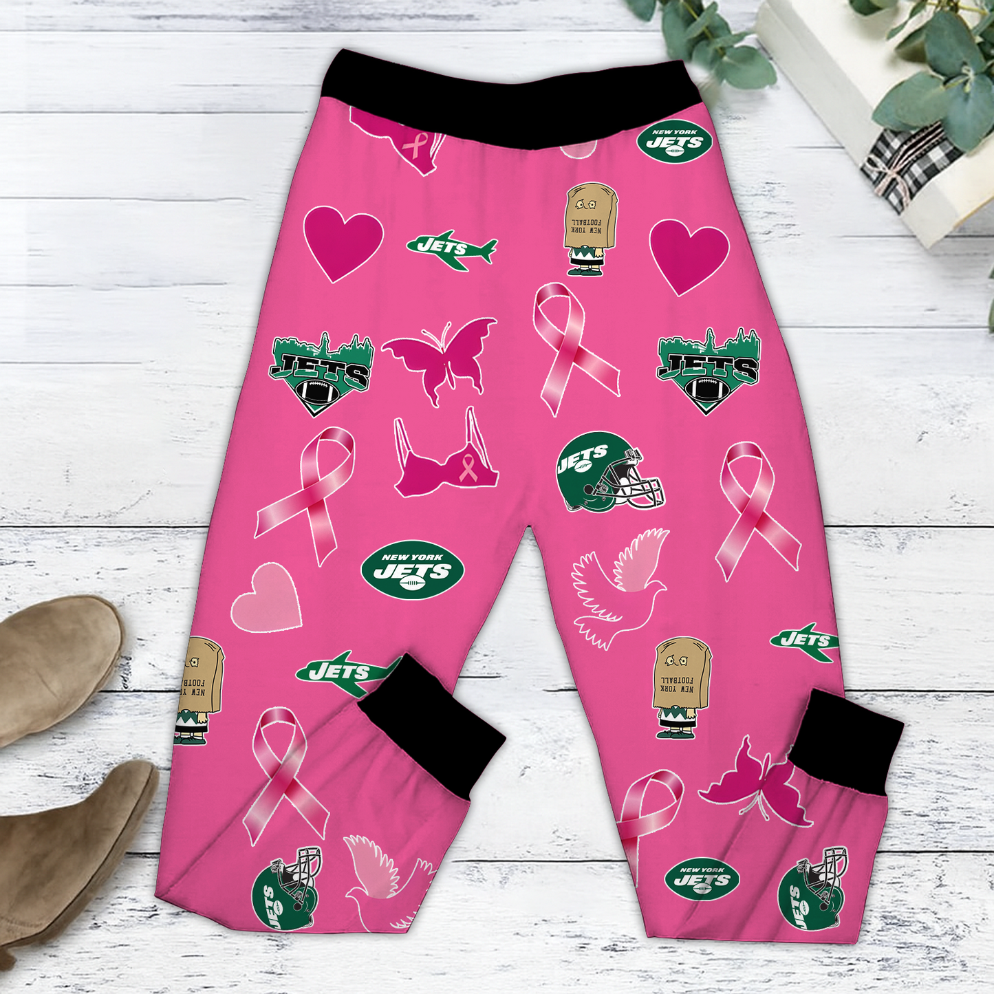 In October We Wear Pink And Watch NYJ NFL Pajamas Set DatND DVT