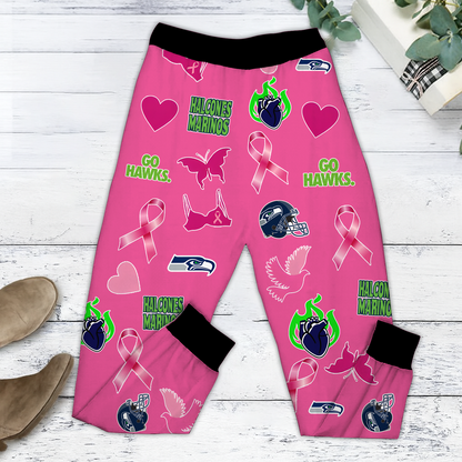 In October We Wear Pink And Watch SEA NFL Pajamas Set DatND DVT