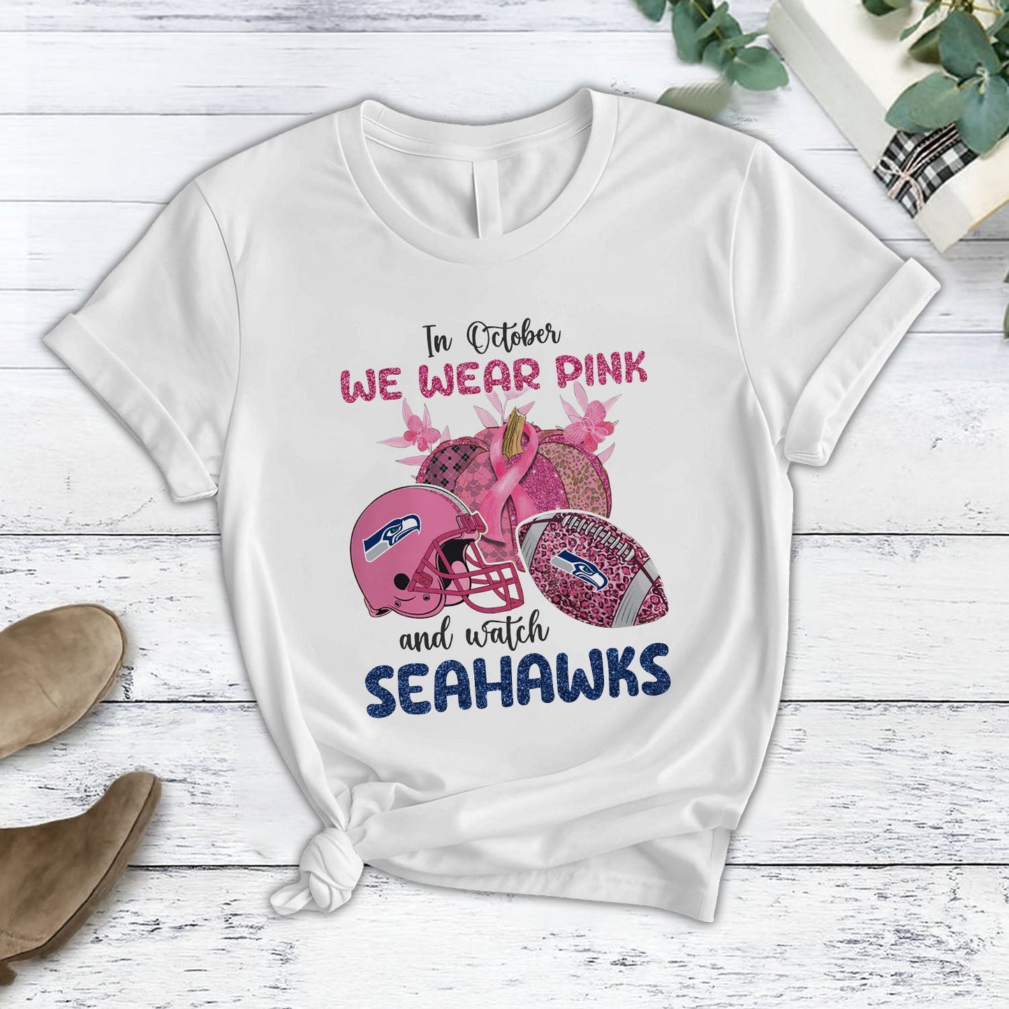 In October We Wear Pink And Watch SEA NFL Pajamas Set DatND DVT