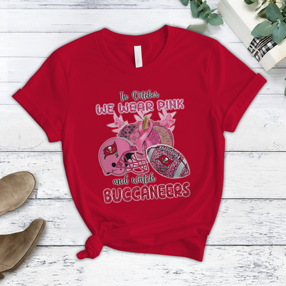 In October We Wear Pink And Watch TB NFL Pajamas Set DatND DVT