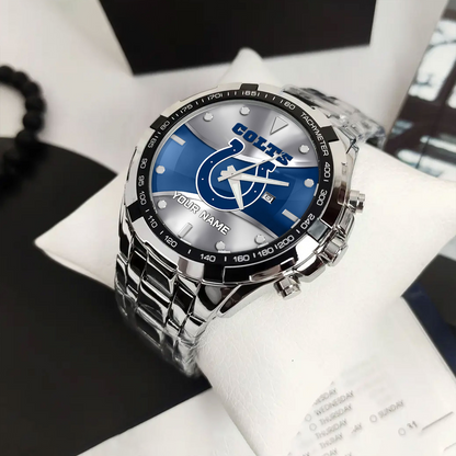 IND x NFL Alloy Men Quartz Watch - Custom Name DATND TANTD