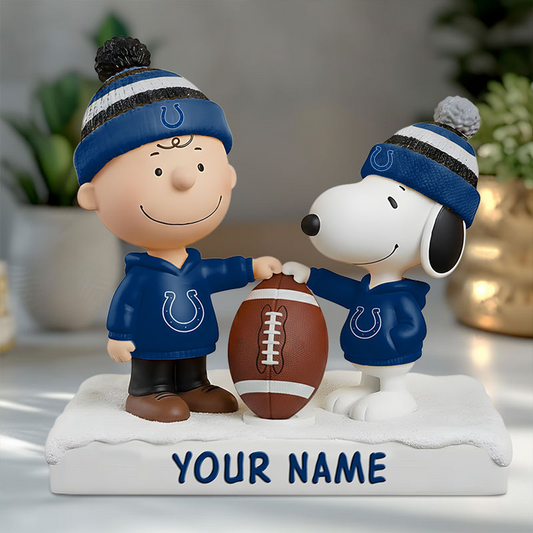 IND X NFL And SnooPy Acrylic Block Plaque Custom Name Gifts NAK NHT