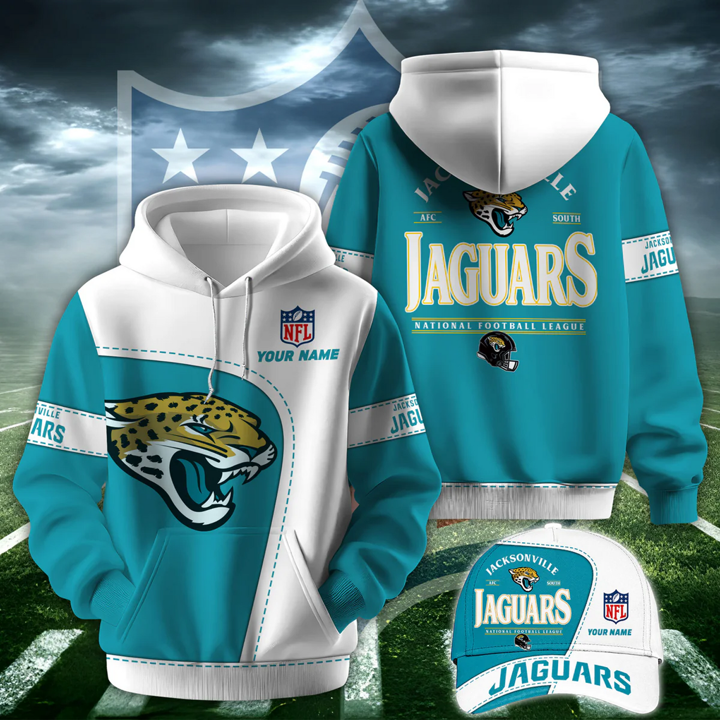 JAC X NFL Classic Logo Limited Edition Hoodie And Cap NAK NHT