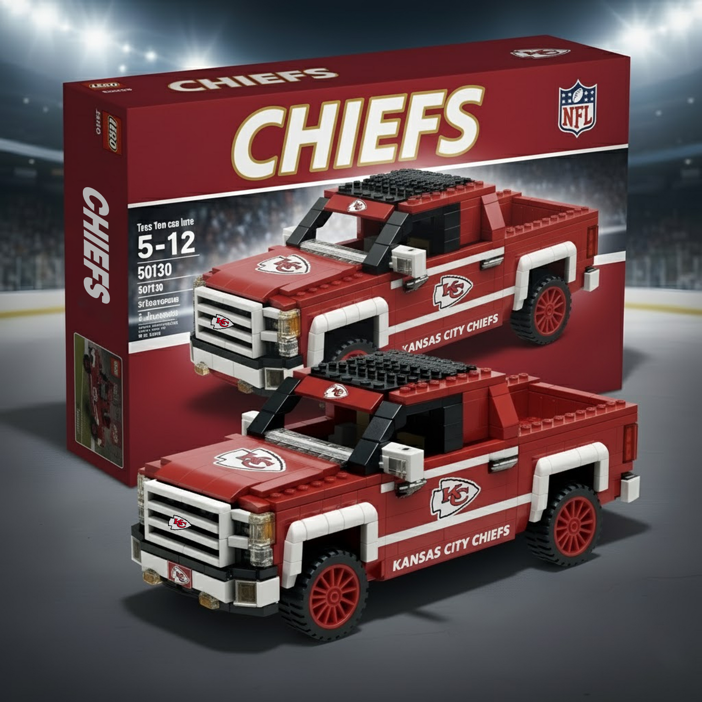 KC  x NFL 3D Racing Truck Model Building Block Set V1 NAK NHT