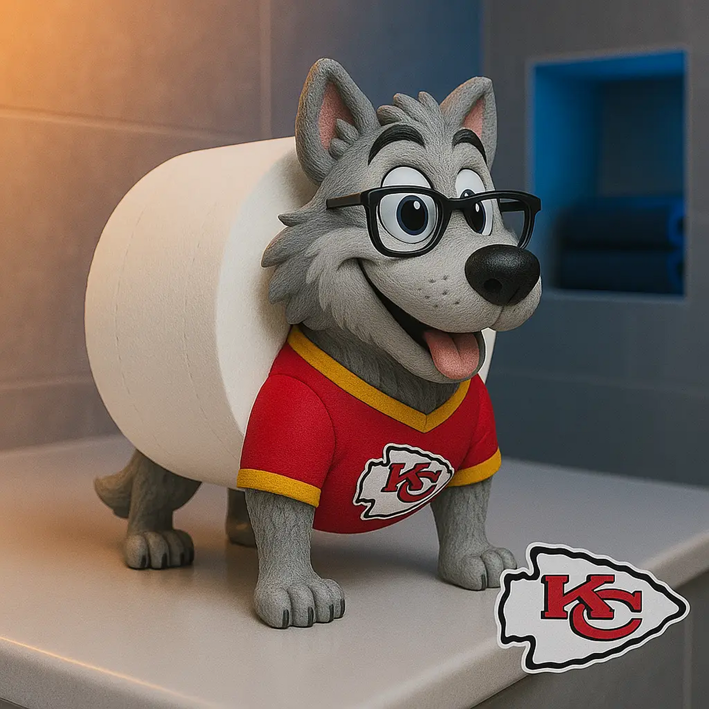 KC X NFL Football Team Mascot Toilet Paper Holder NAK NHT