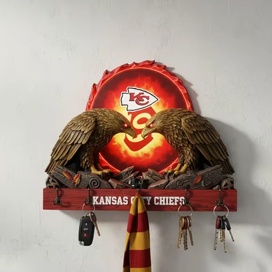 KC X NFL Originality Verification Football Team Wall Key Holder NAK THUONGNH
