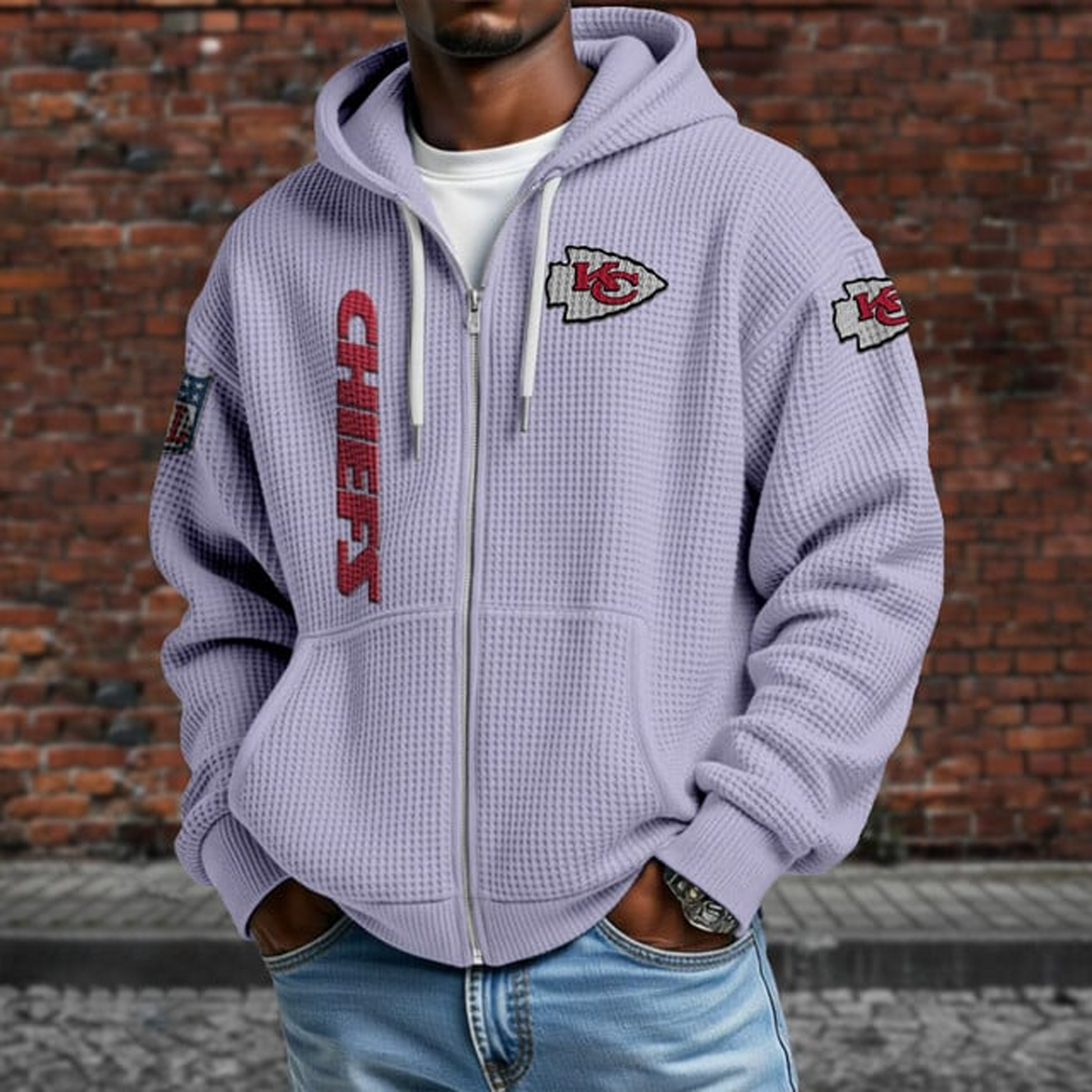 KC X NFL Textured Lounge Zip-up Hoodie NAK NHT