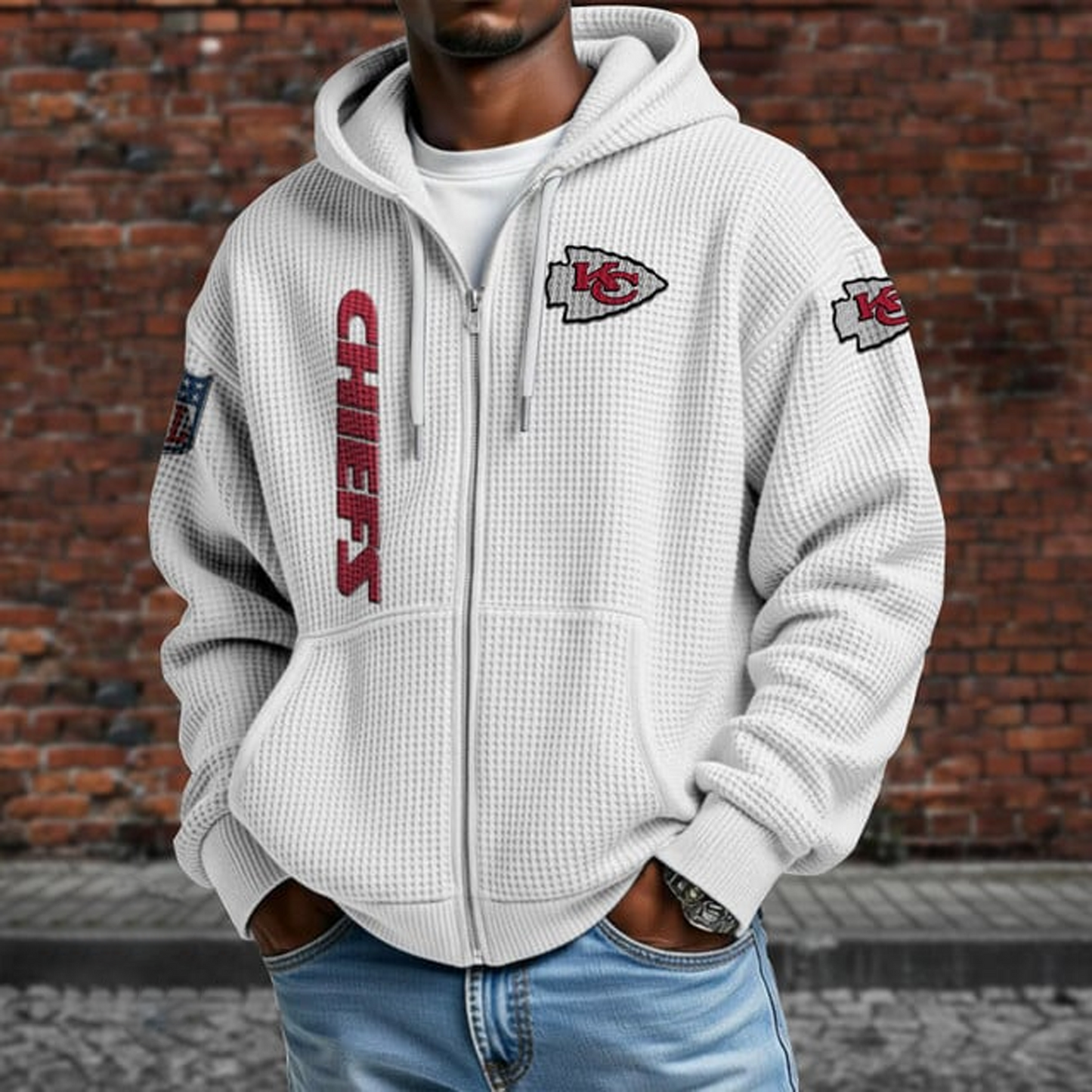 KC X NFL Textured Lounge Zip-up Hoodie NAK NHT