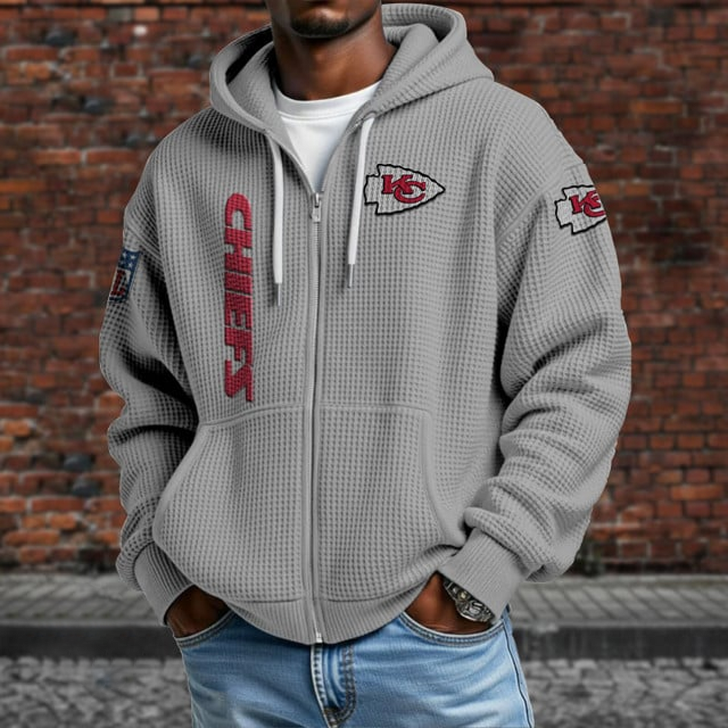 KC X NFL Textured Lounge Zip-up Hoodie NAK NHT