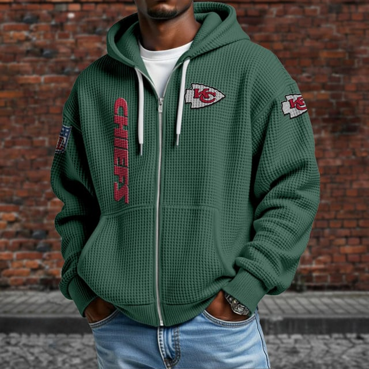 KC X NFL Textured Lounge Zip-up Hoodie NAK NHT