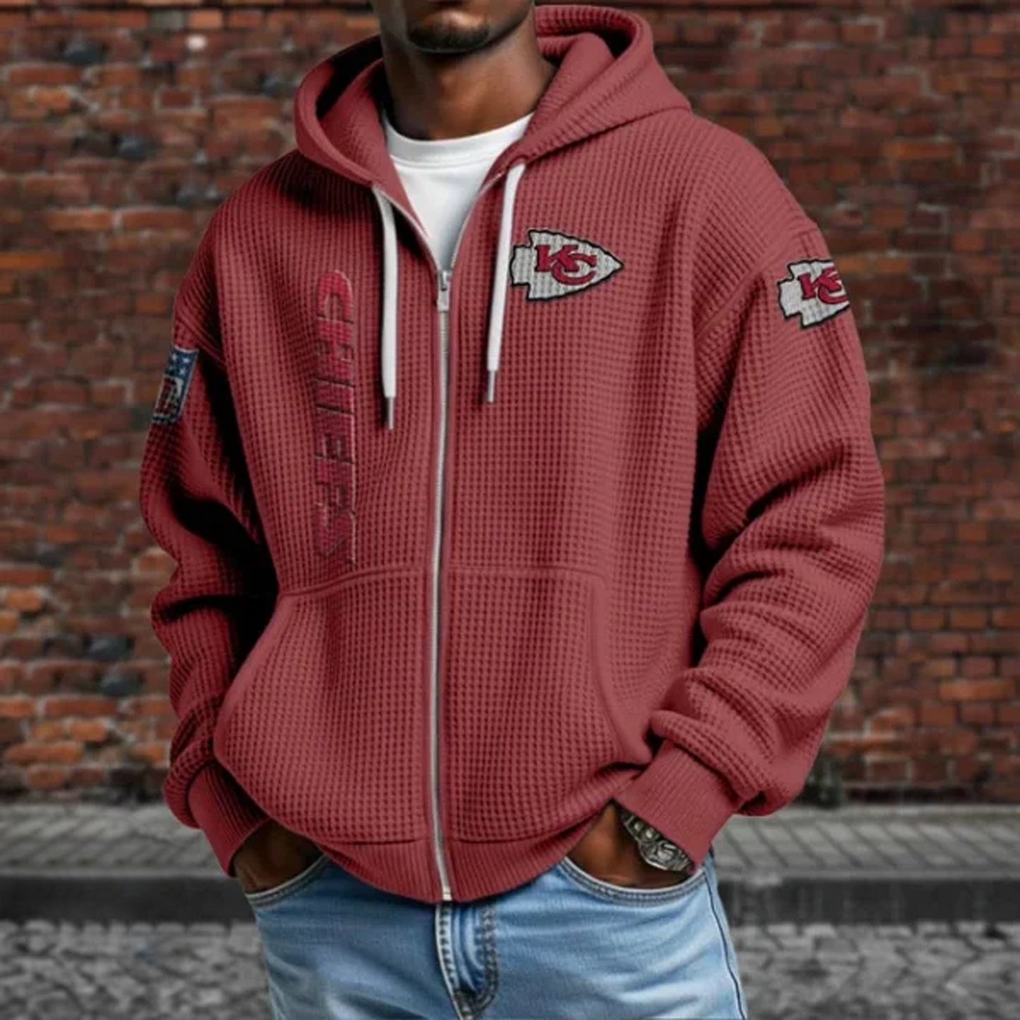 KC X NFL Textured Lounge Zip-up Hoodie NAK NHT