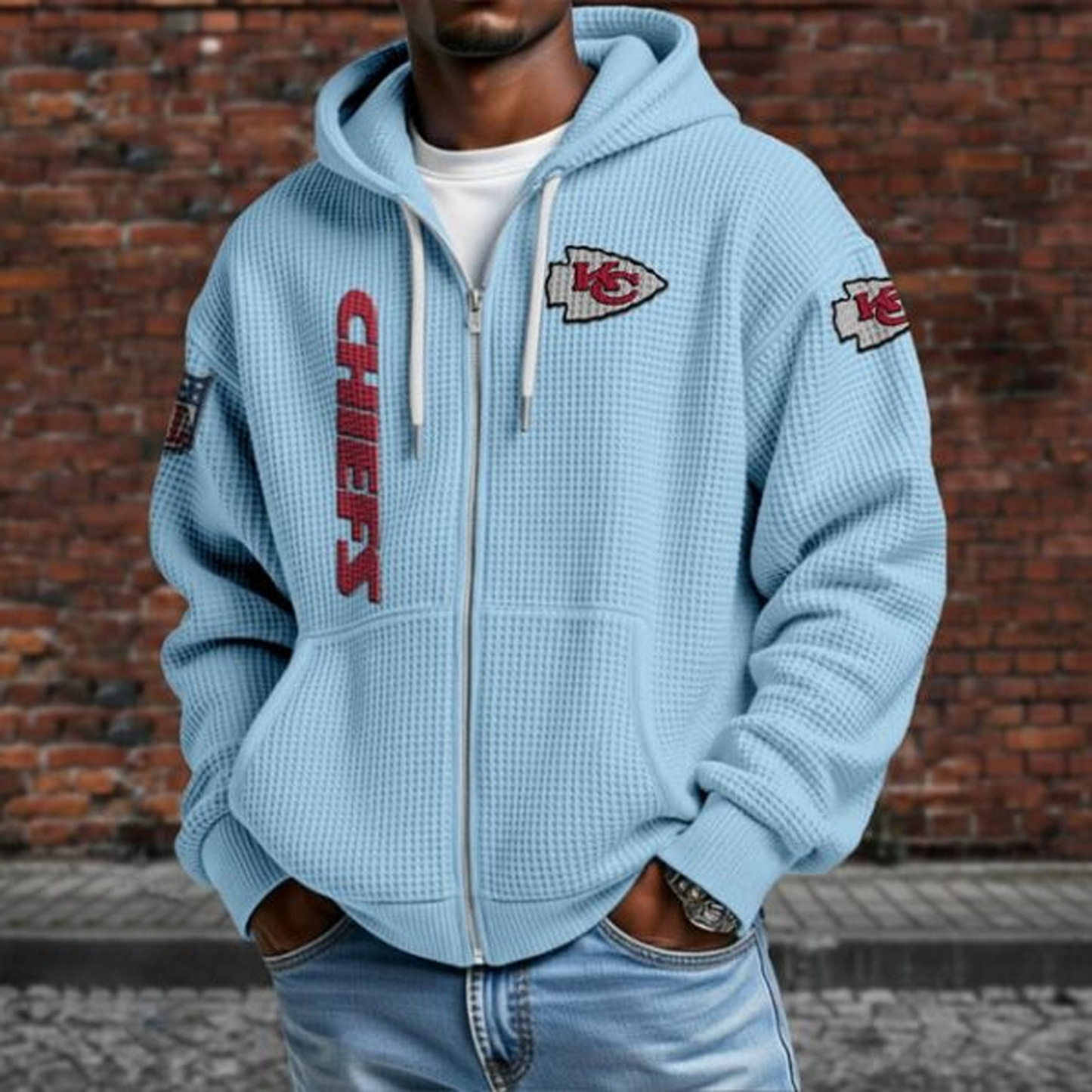 KC X NFL Textured Lounge Zip-up Hoodie NAK NHT