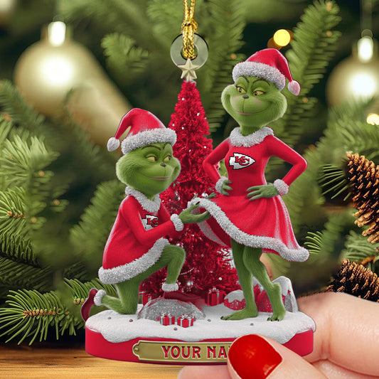 KCC NFL Personalized Funny Christmas Couple Ornament Gift For Family DDTNTL