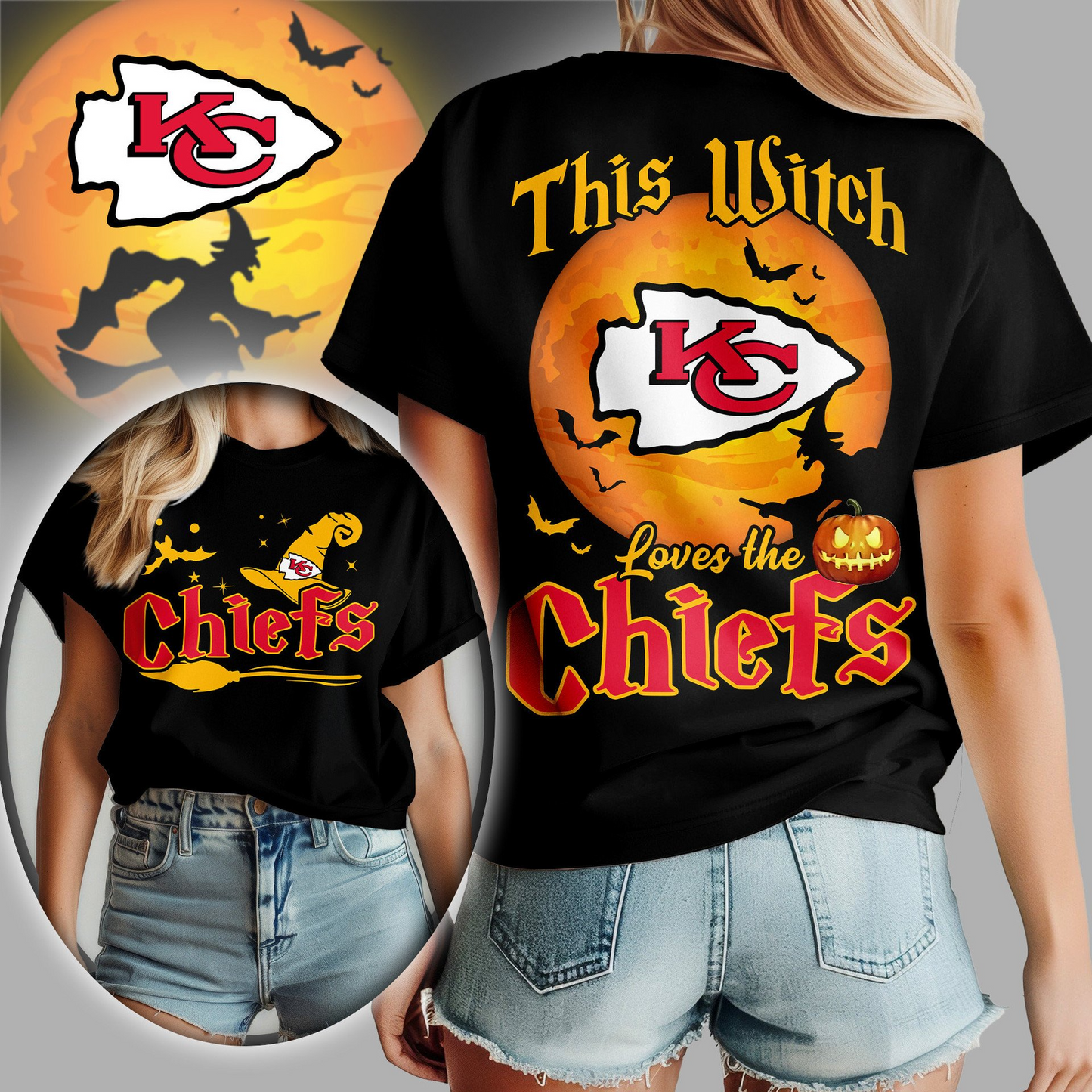 KCC Premium NFL Halloween Witch Women Shirt DDT CTND