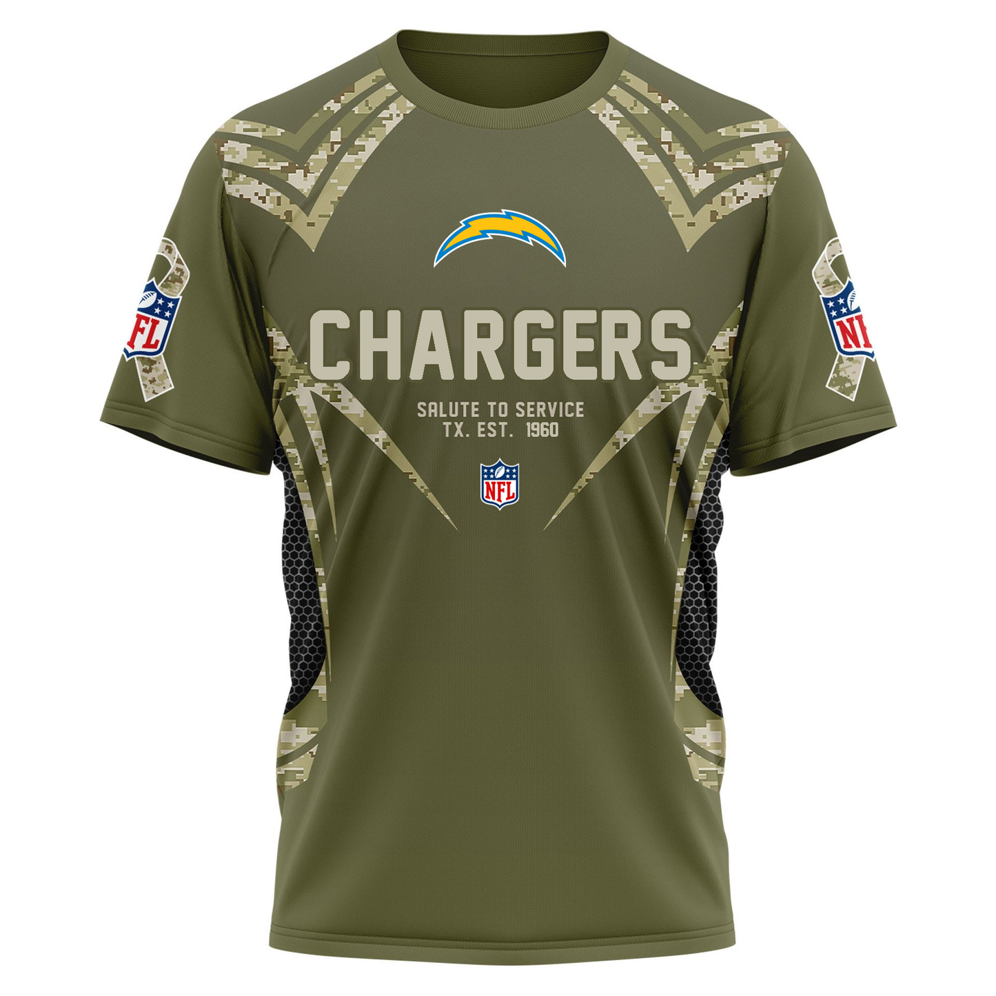 LAC Premium NFL Salute to Service Camo 3D Shirt DDT CTND