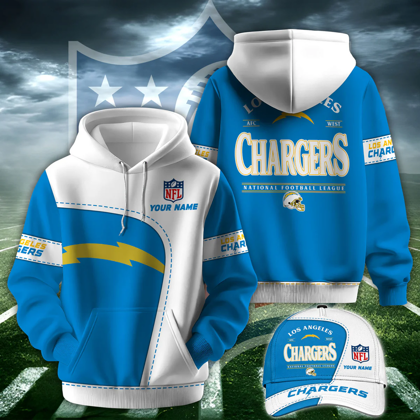 LAC X NFL Classic Logo Limited Edition Hoodie And Cap NAK NHT
