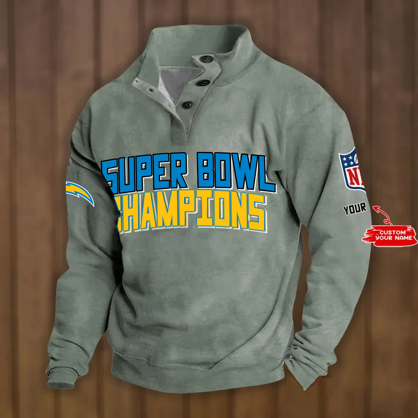 LAC x NFL Double Breasted Stand Collar Hoodies DATND TANTD