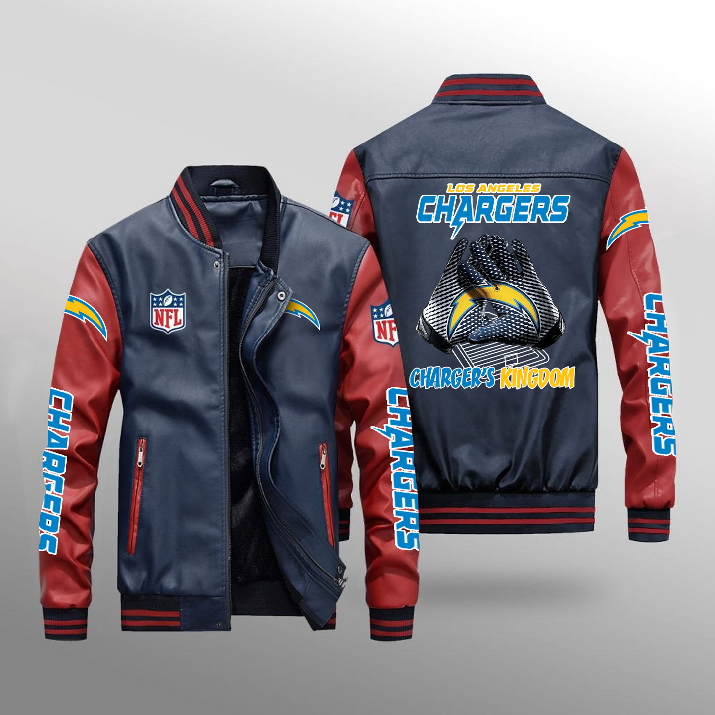 LAC x NFL Leather Bomber Jacket DATND TANTD