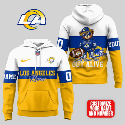 LAR Premium NFL Customizable Teddy Bear Hoodie DDT HLPHUONG