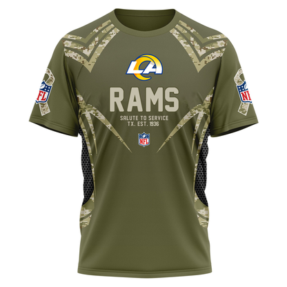 LAR Premium NFL Salute to Service Camo 3D Shirt DDT CTND