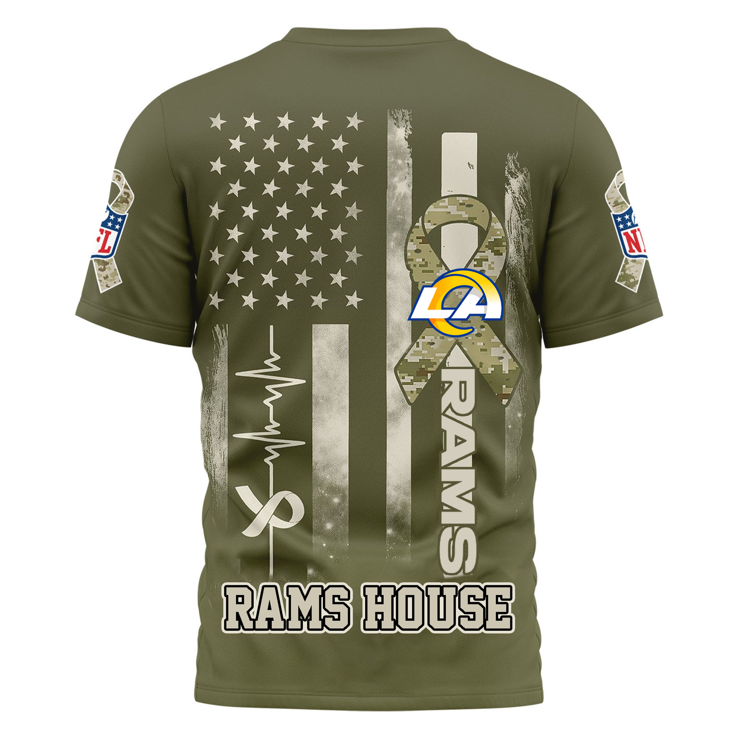 LAR Premium NFL Salute to Service Camo 3D Shirt DDT CTND