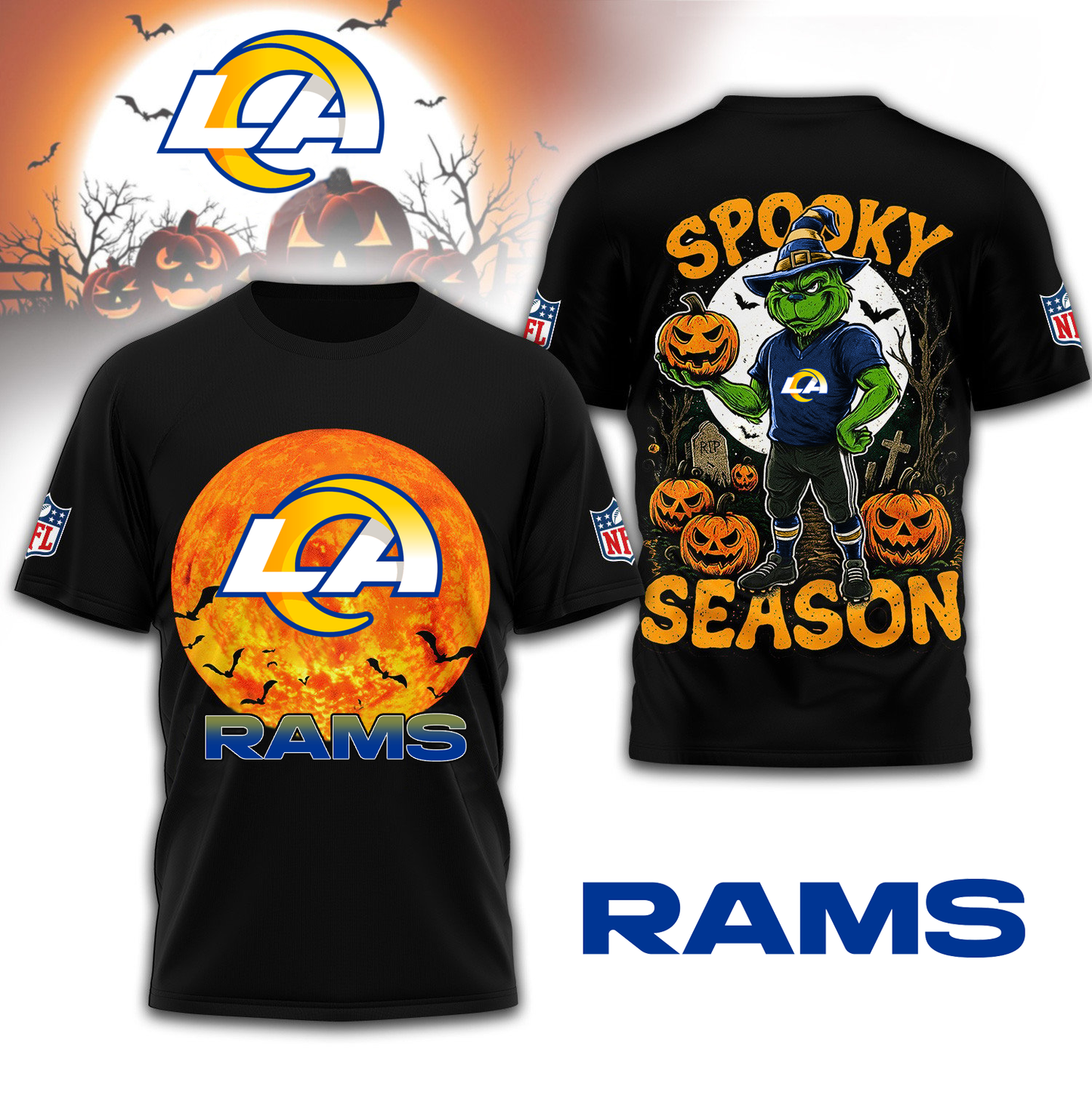 LAR Premium NFL Spooky Season 3D Shirt DDT CTND