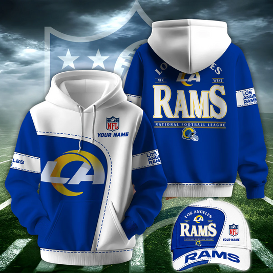 LAR X NFL Classic Logo Limited Edition Hoodie And Cap NAK NHT
