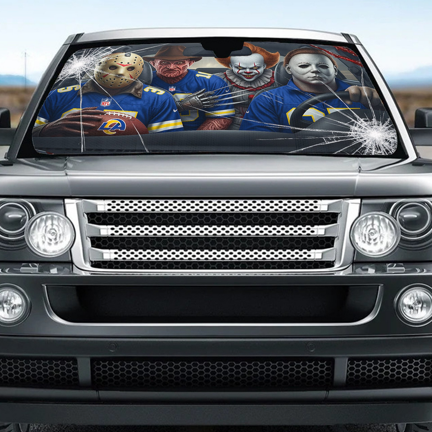 LAR x NFL Horror Car Sunshade For Fan DDT CTND