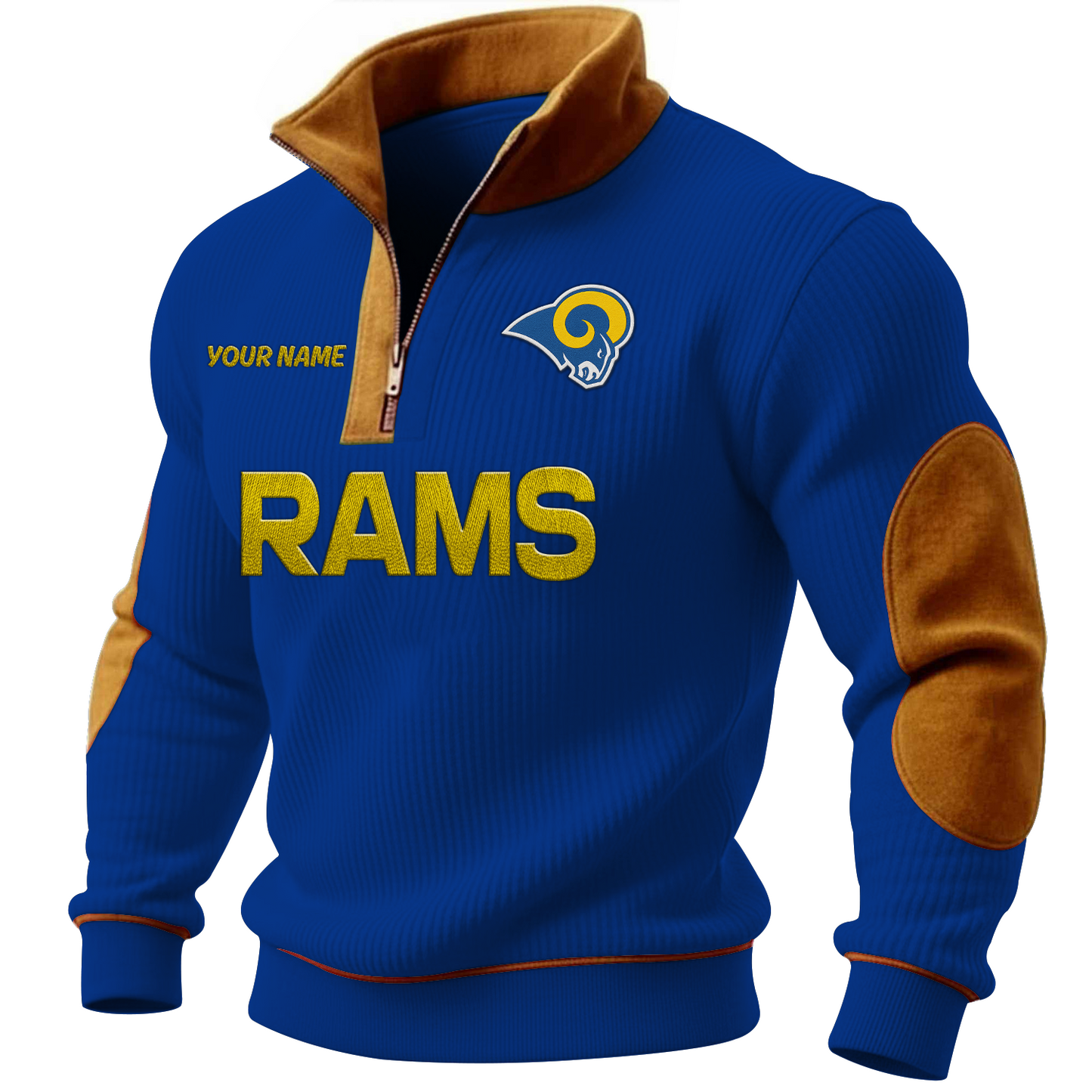 LAR x NFL PREMIUM LONG ZIP POLO SHIRT DATND TANTD