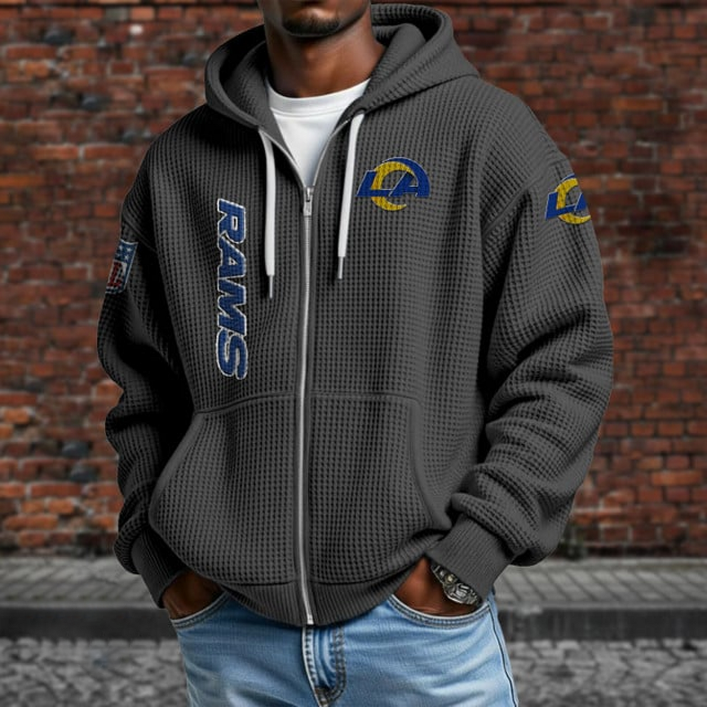 LAR X NFL Textured Lounge Zip-up Hoodie NAK NHT