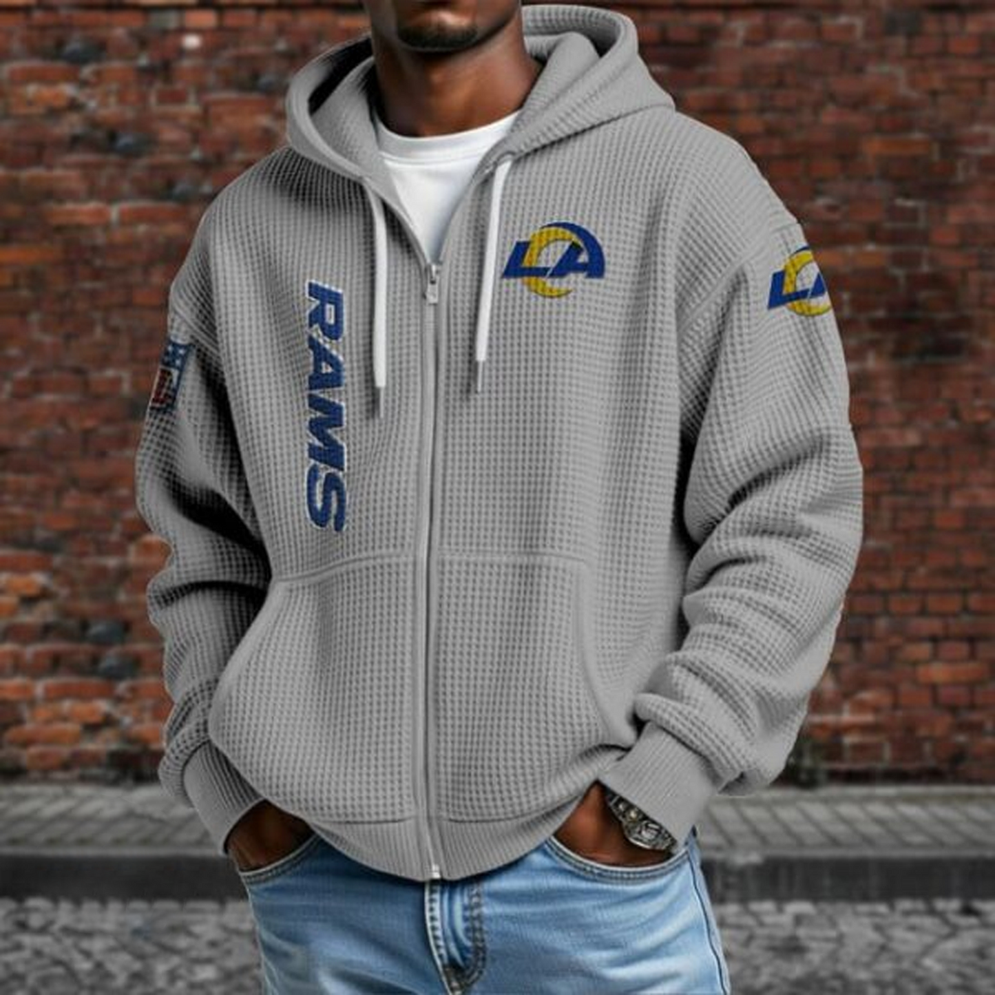 LAR X NFL Textured Lounge Zip-up Hoodie NAK NHT