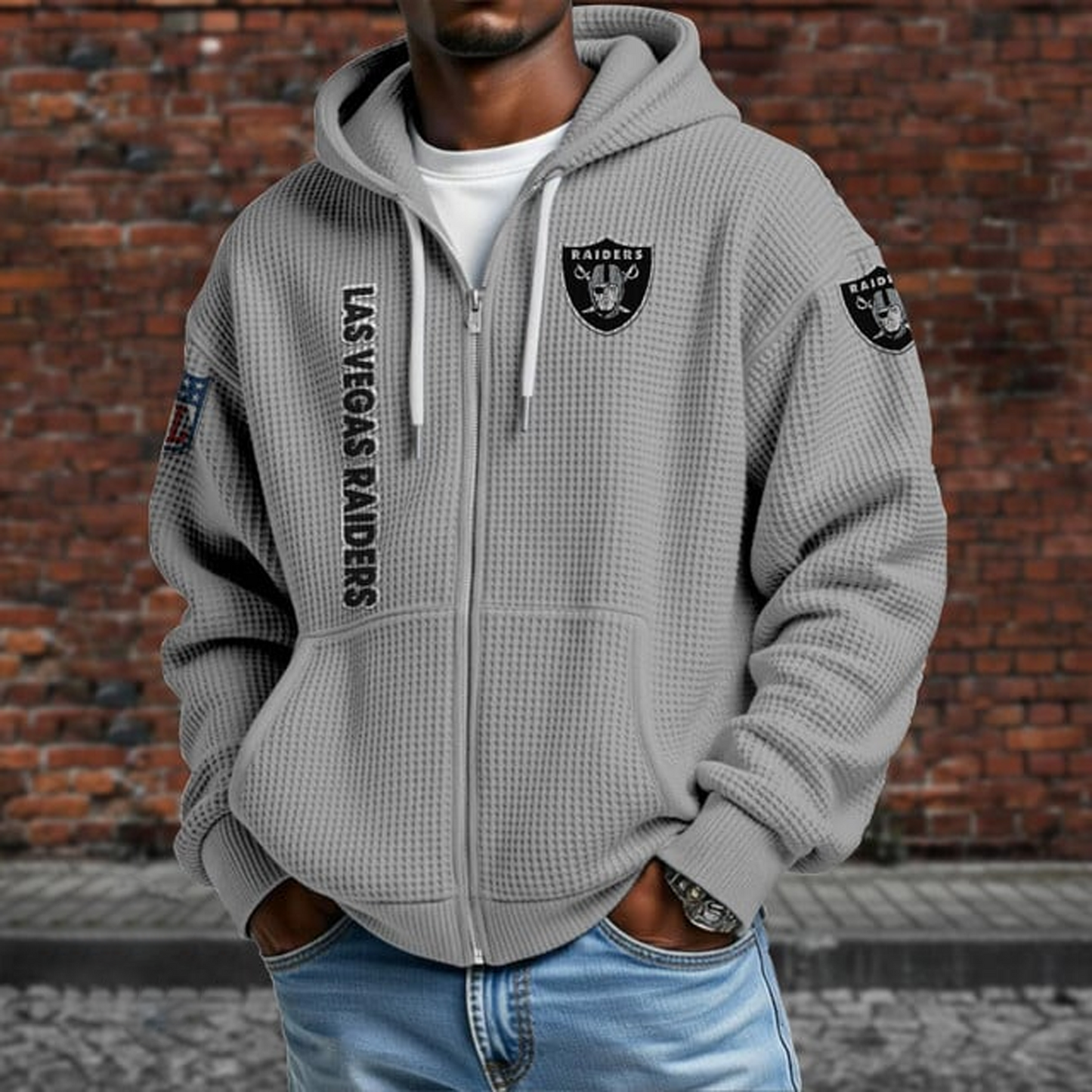LV X NFL Textured Lounge Zip-up Hoodie NAK NHT