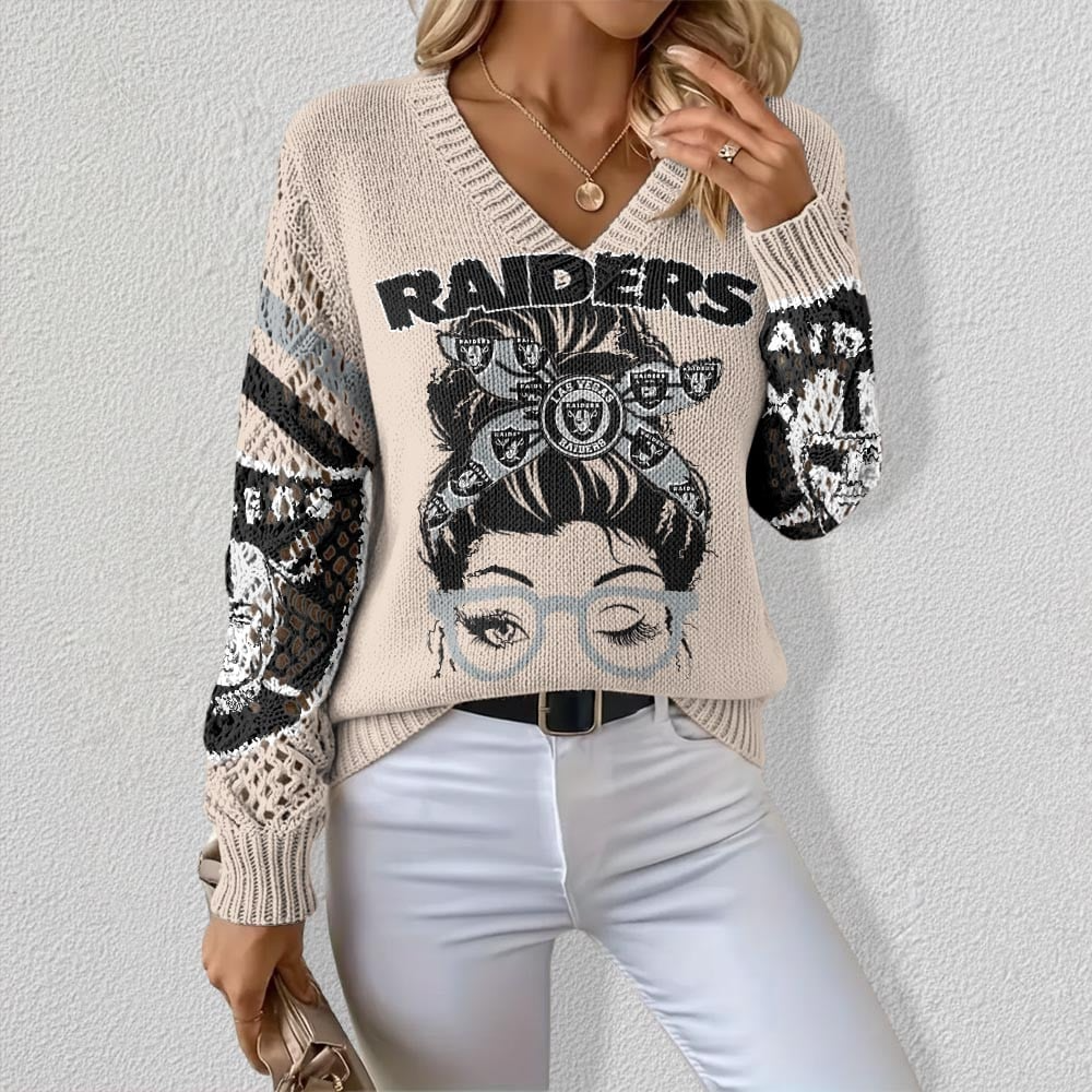 LVR  x NFL Crochet Sleeve V-Neck Sweater DDT HLPHUONG