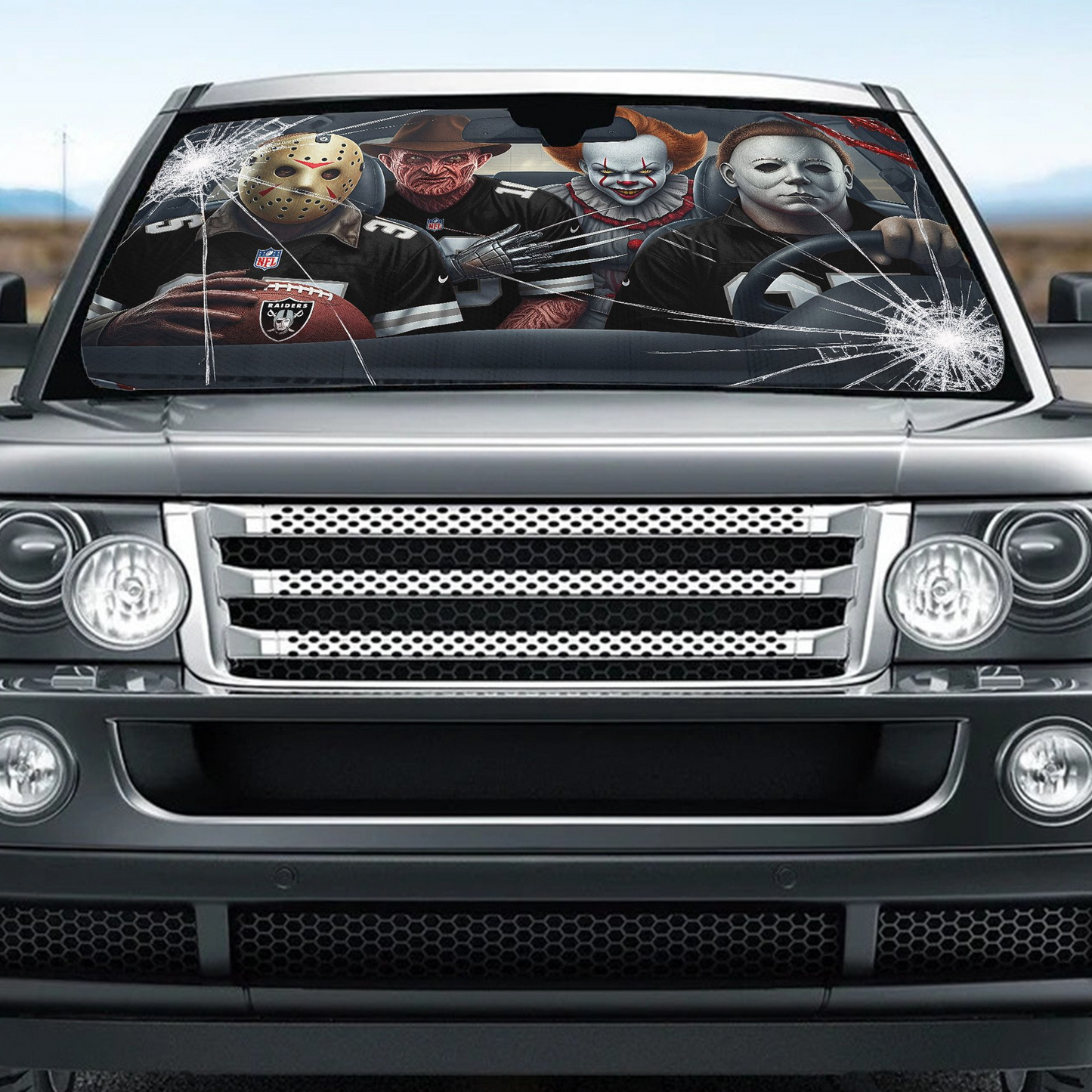LVR x NFL Horror Car Sunshade For Fan DDT CTND