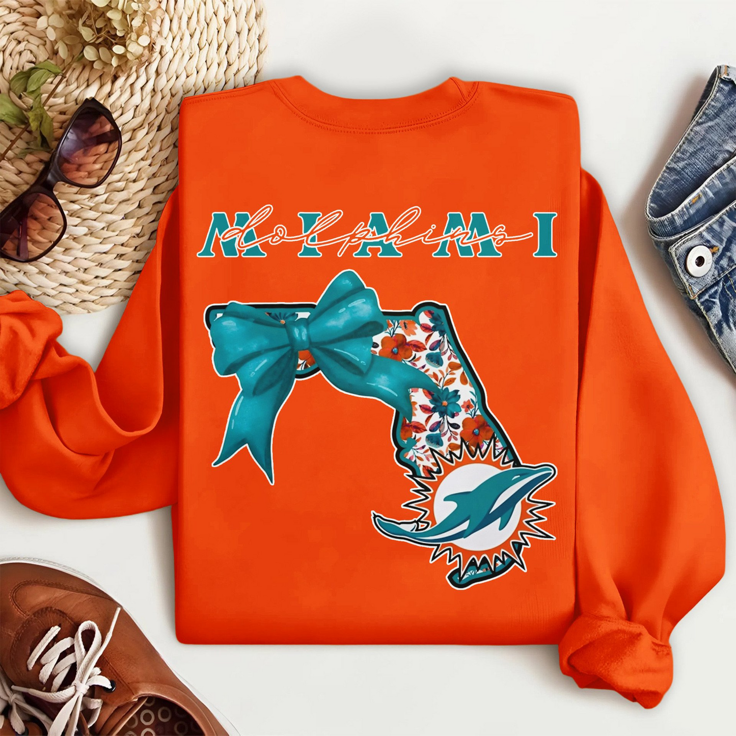 MD Premium NFL Cozy State Bow Sweatshirt DDT NTL