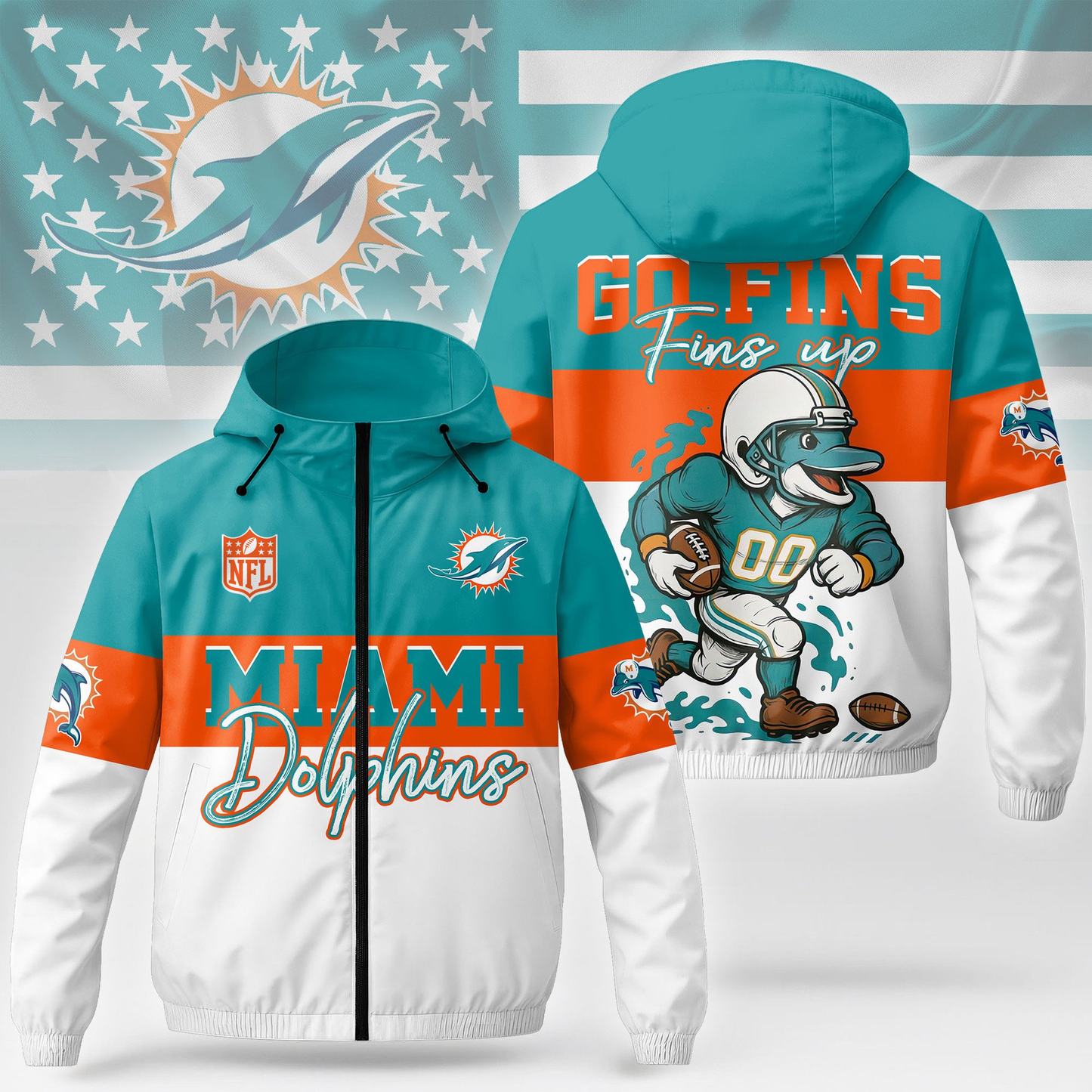 MD Premium NFL Fan Pride Windbreaker Jacket DDT NTL