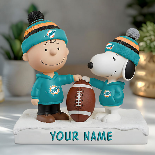 MIA X NFL And SnooPy Acrylic Block Plaque Custom Name Gifts NAK NHT