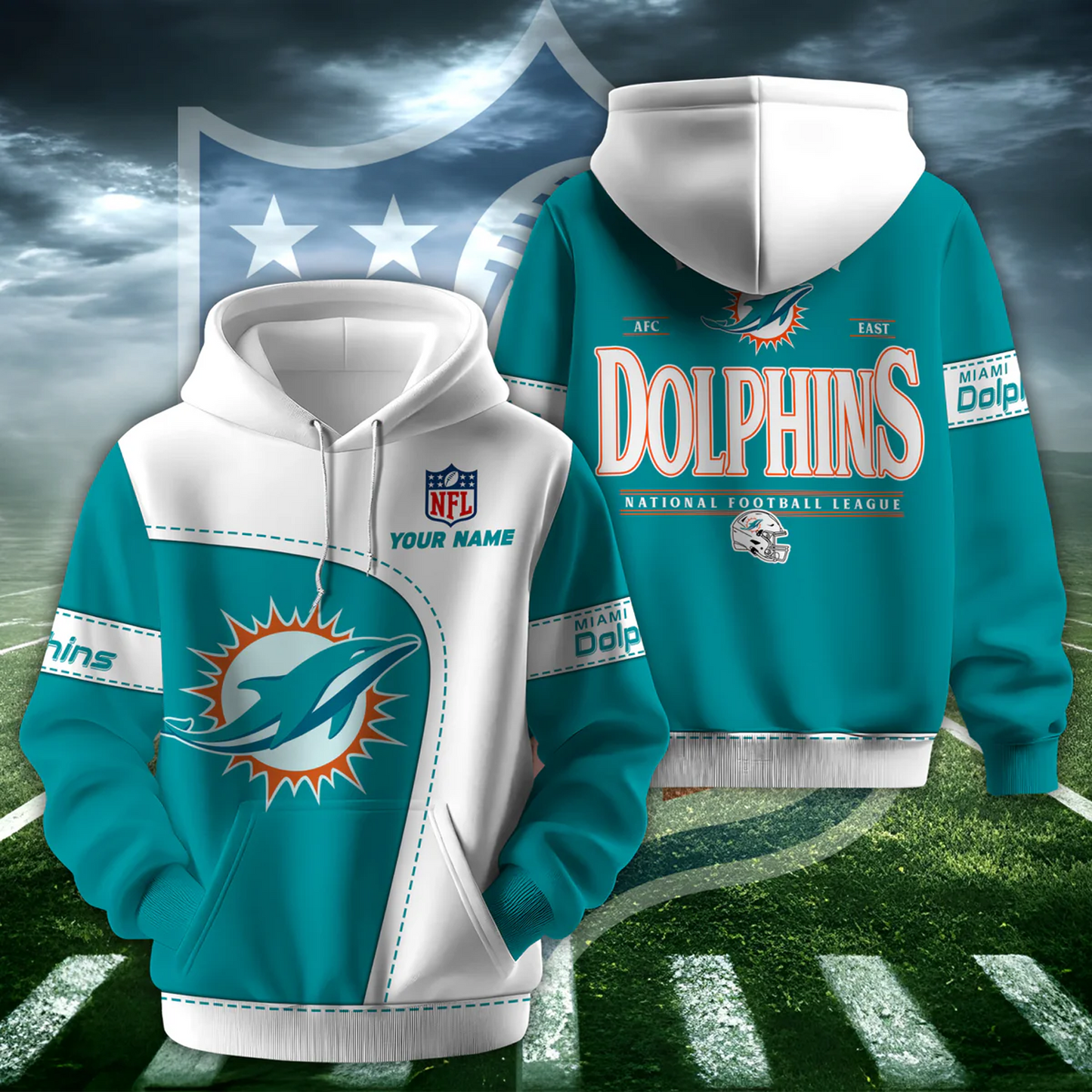 MIA X NFL Classic Logo Limited Edition Hoodie And Cap NAK NHT
