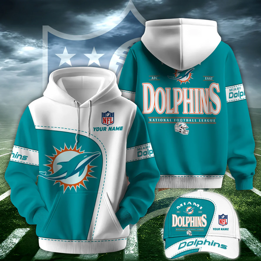 MIA X NFL Classic Logo Limited Edition Hoodie And Cap NAK NHT