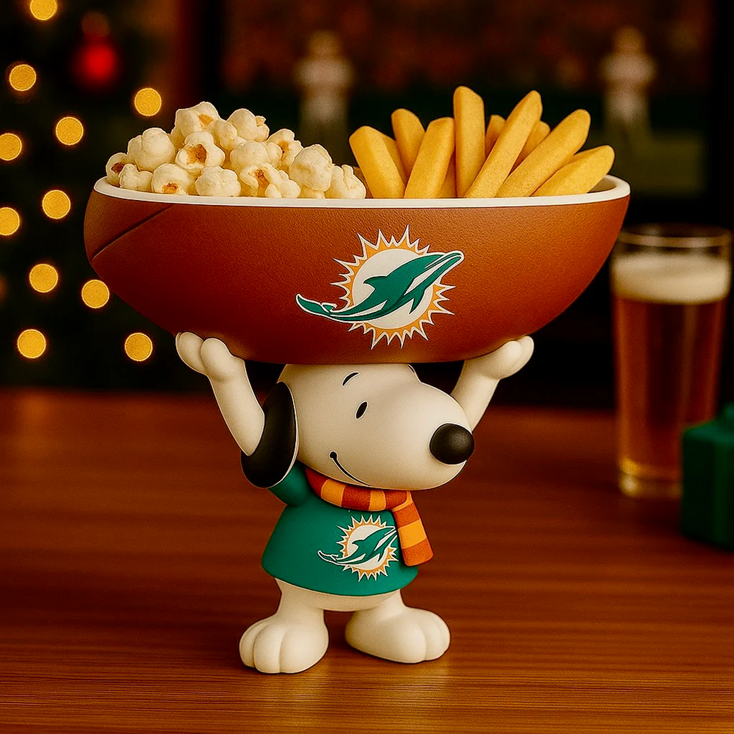 MIA X NFL Creative Football Team Snoopy Snack Tray NAK NHT