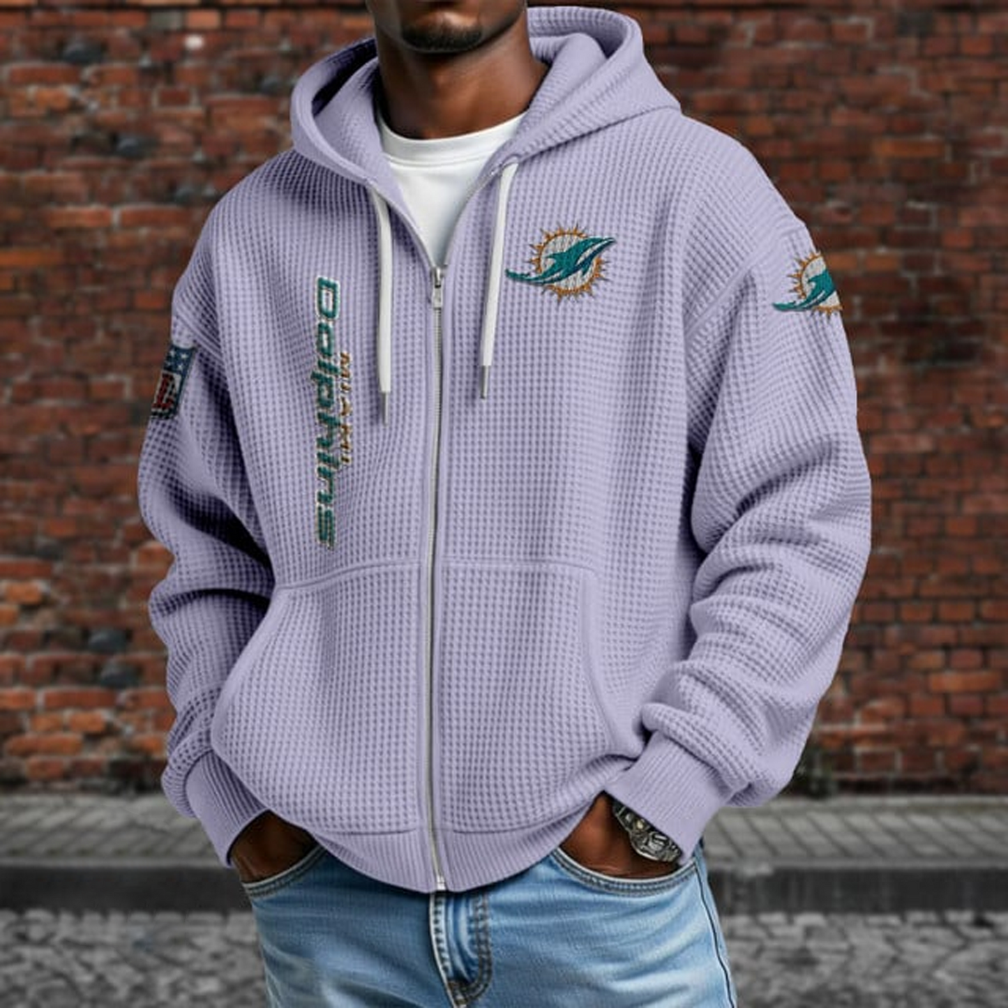 MIA X NFL Textured Lounge Zip-up Hoodie NAK NHT