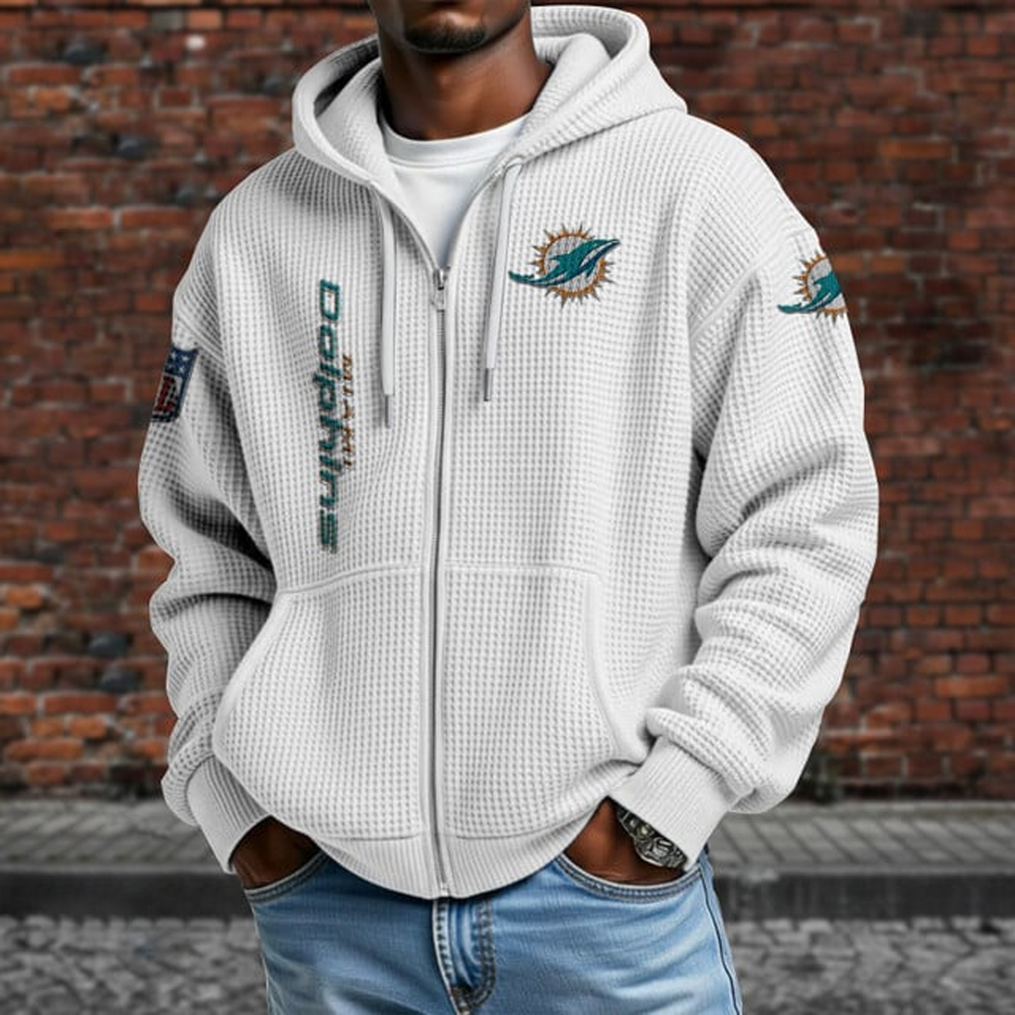 MIA X NFL Textured Lounge Zip-up Hoodie NAK NHT