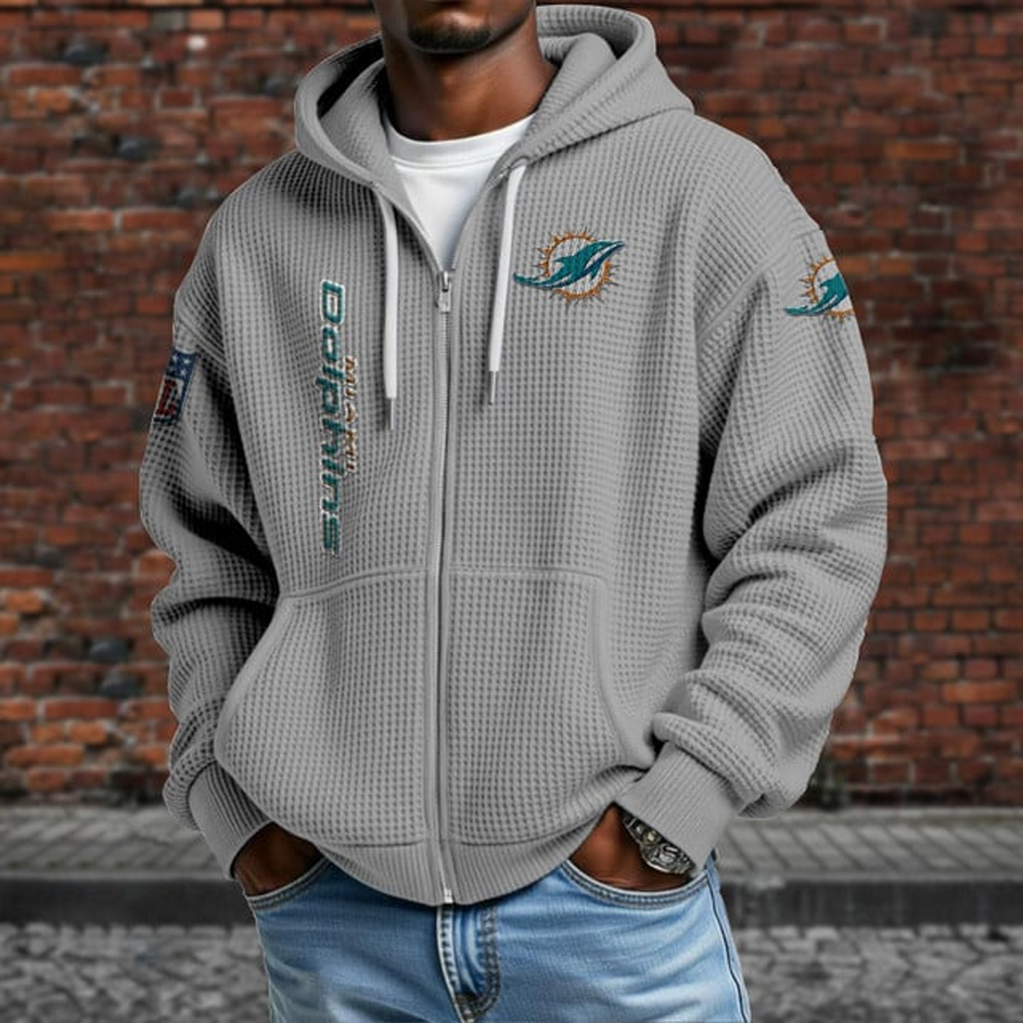 MIA X NFL Textured Lounge Zip-up Hoodie NAK NHT