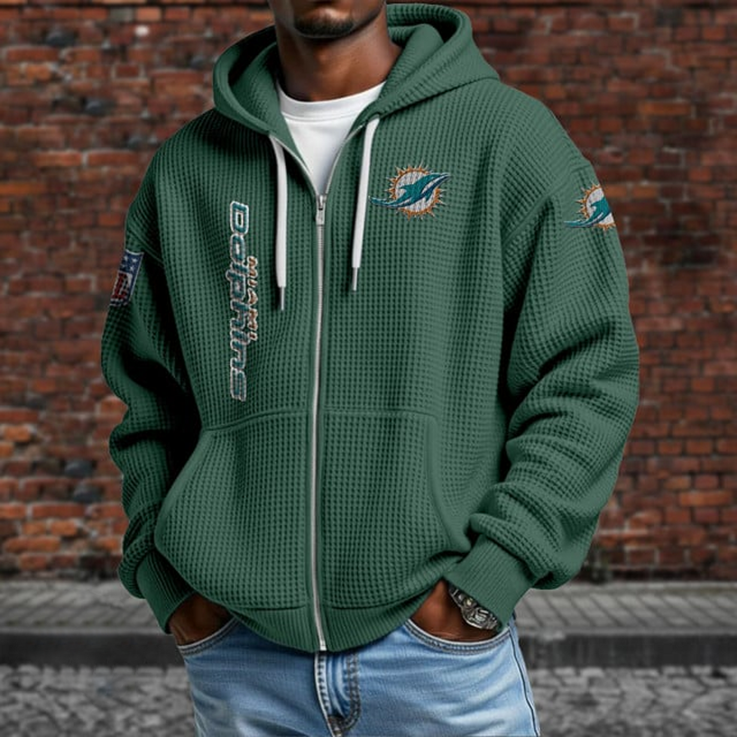 MIA X NFL Textured Lounge Zip-up Hoodie NAK NHT