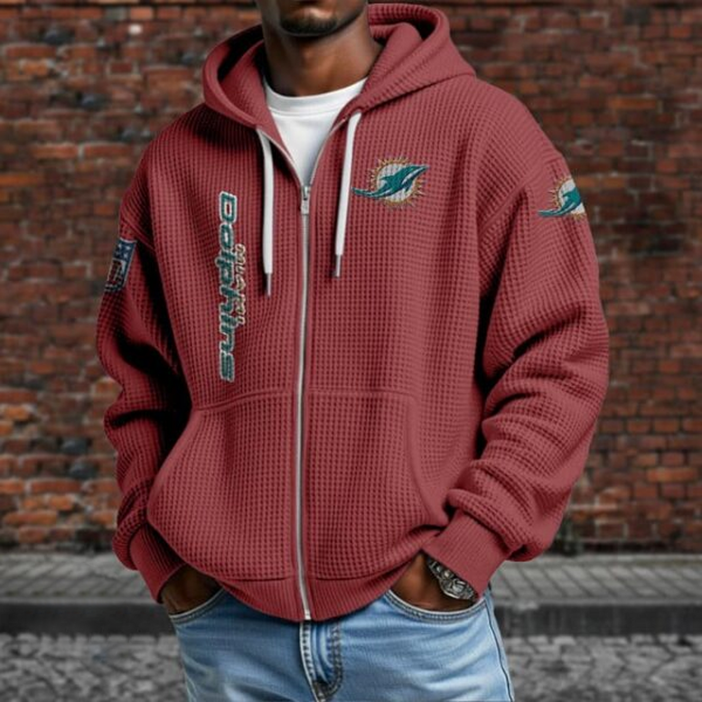 MIA X NFL Textured Lounge Zip-up Hoodie NAK NHT